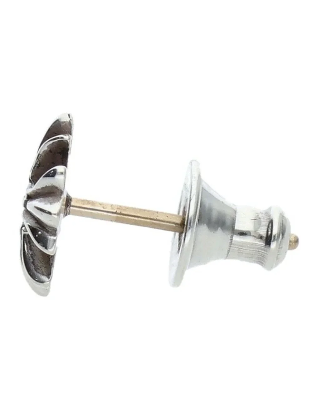 Chrome Hearts No2 CH Crs Dia CH Cross Stud Silver Earrings